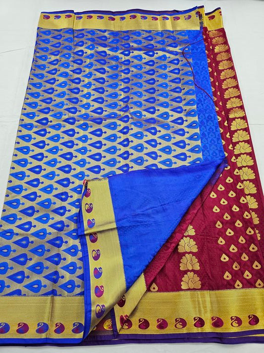 Kanchipuram Blended Trendy Fancy Silk Saree 021