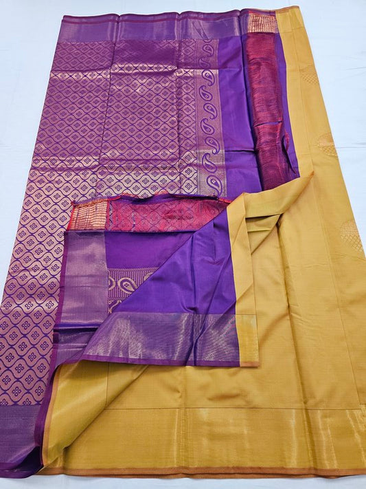 Kanchipuram Blended Trendy Fancy Silk Saree 096