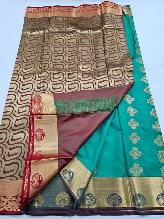 Kanchipuram Blended Trendy Fancy Silk Saree 100