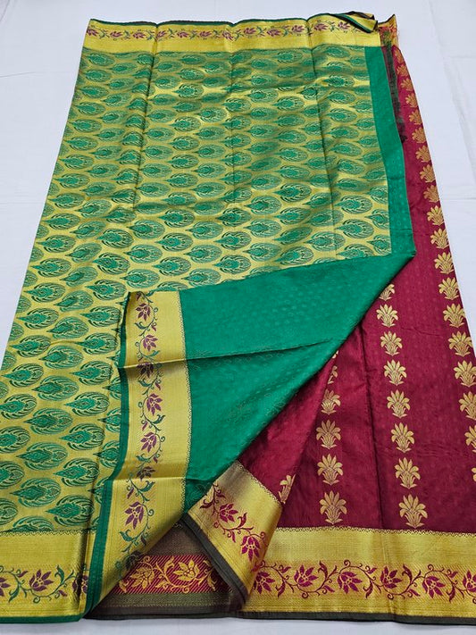 Kanchipuram Blended Trendy Fancy Silk Saree 140