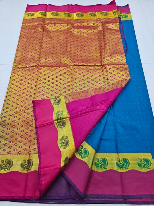 Kanchipuram Blended Trendy Fancy Silk Saree 355