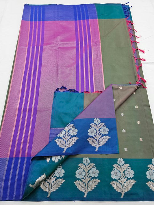 Kanchipuram Blended Trendy Fancy Silk Saree 409