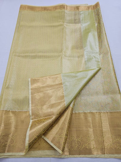 Gold And Mustard Kanchipuram Pure Silk Sarees