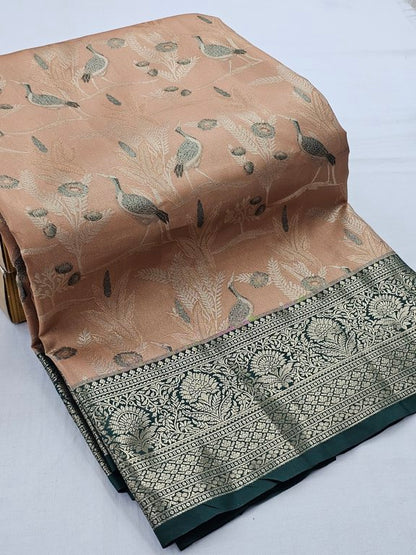 Light Pink And Black Kanchipuram Pure Silk Sarees – Kanchipuram Lakshaya Silks