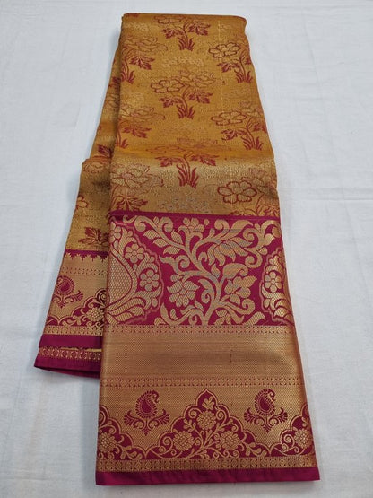 Gold And Red Kanchipuram Pure Silk Sarees – Kanchipuram Lakshaya Silks