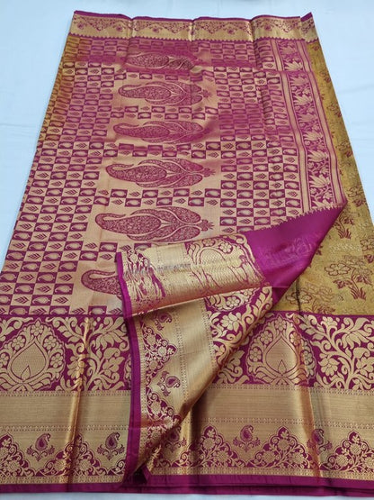 Gold And Red Kanchipuram Pure Silk Sarees – Kanchipuram Lakshaya Silks