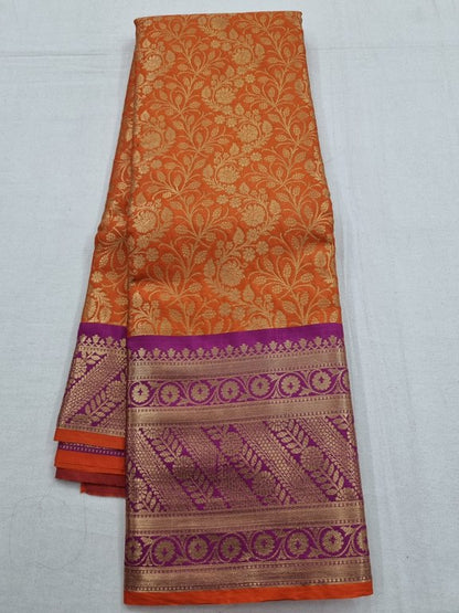 Red And Purple Kanchipuram Pure Silk Saree With Rich Pallu – Kanchipuram Lakshaya Silks