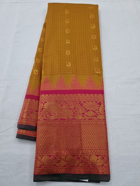 Maroon And Gold Kanchipuram Pure Silk Sarees 068