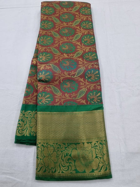 Pure Gold And Green Kanchipuram Silk Sarees