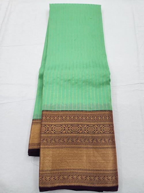 Lime Green And Light Brown Kanchipuram Pure Silk Sarees – Kanchipuram Lakshaya Silks