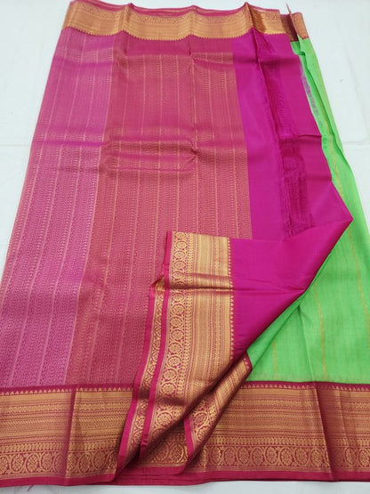 Gold And Green Kanchipuram Pure Silk Saree With Pure Silk – Kanchipuram Lakshaya Silks
