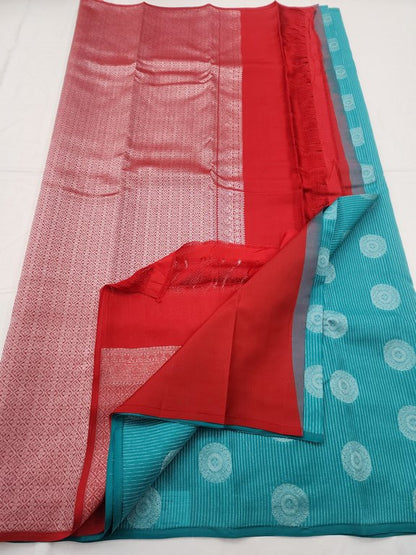 Pure Fancy Green and Dark Blue Silk Kanchipuram Sarees – Kanchipuram Lakshaya Silks