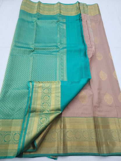 Pure Fancy Silk, Soft Satin Blends, Lightweight Fancy Weaves Pink And Yellow Kanchipuram Saree – Kanchipuram Lakshaya Silks