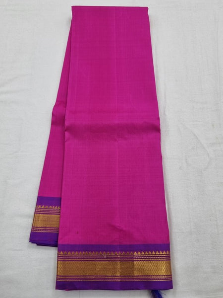 Pink And Purple Kanchipuram Pure Silk Saree