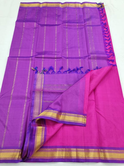 Pink And Purple Kanchipuram Pure Silk Saree – Kanchipuram Lakshaya Silks