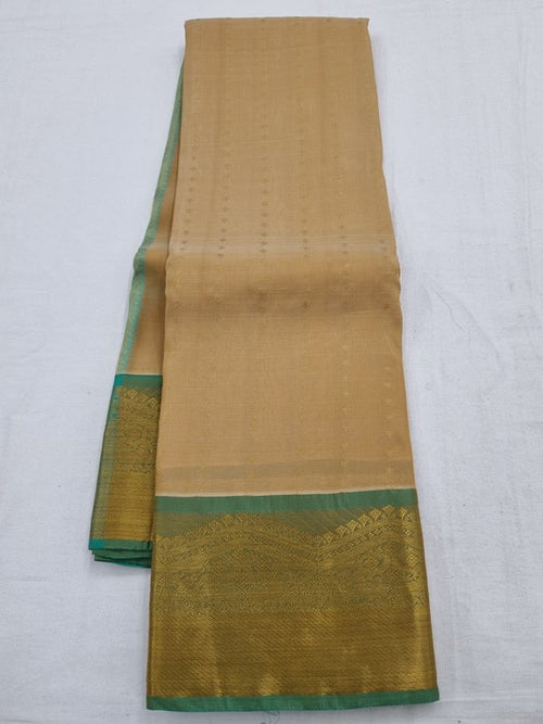 Cream And Blue Kanchipuram Pure Silk Sarees – Kanchipuram Lakshaya Silks