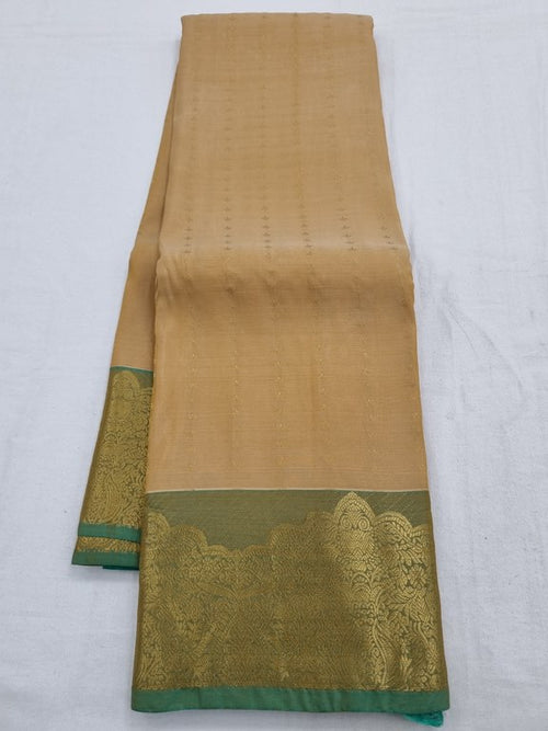 Beige And Gold Kanchipuram Pure Silk Saree With Pure Silk – Kanchipuram Lakshaya Silks