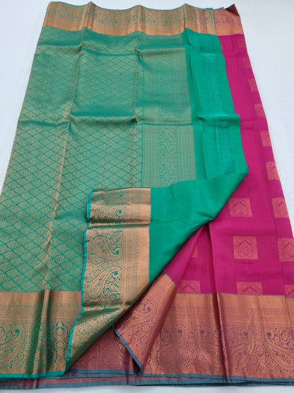 Black And Pink Kanchipuram Pure Silk Sarees – Kanchipuram Lakshaya Silks