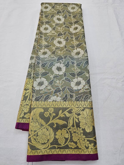 Kanchipuram Blended Tissue Silk Sarees 019 In Black And Gold – Kanchipuram Lakshaya Silks