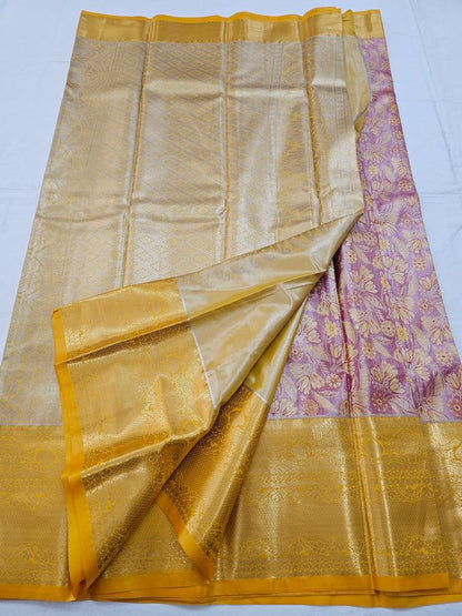 Gold And Maroon Kanchipuram Pure Silk Saree With Embroidery With Gold Thread – Kanchipuram Lakshaya Silks