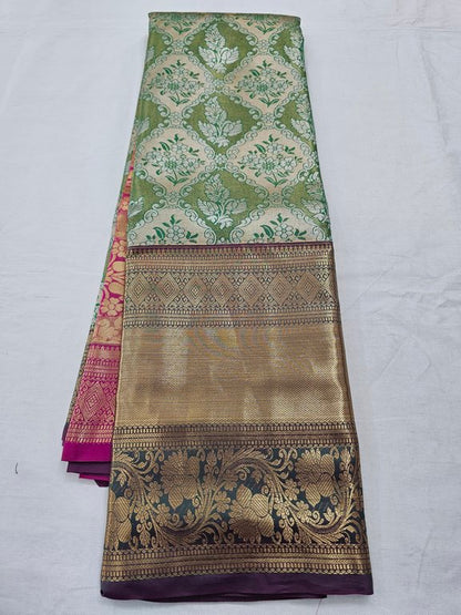 Pure Silk Green And Maroon Kanchipuram Sarees – Kanchipuram Lakshaya Silks