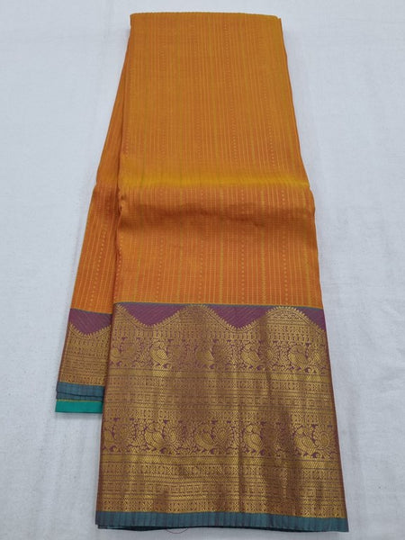 Pure Gold And Black Kanchipuram Pure Silk Sarees