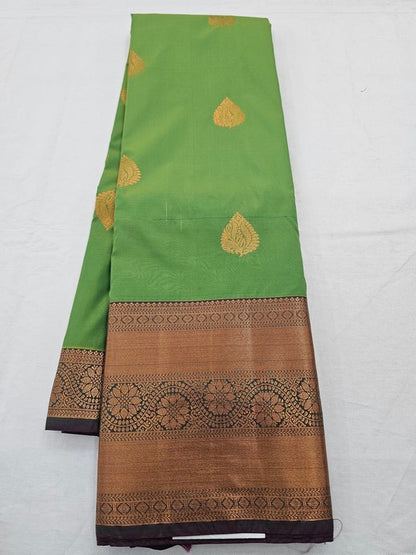 Black And Yellow Kanchipuram Pure Silk Saree With Kanchipuram Design – Kanchipuram Lakshaya Silks