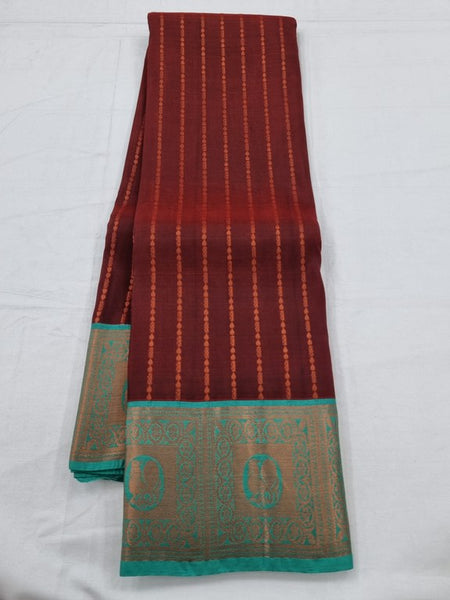 Red And Teal Kanchipuram Pure Silk Sarees