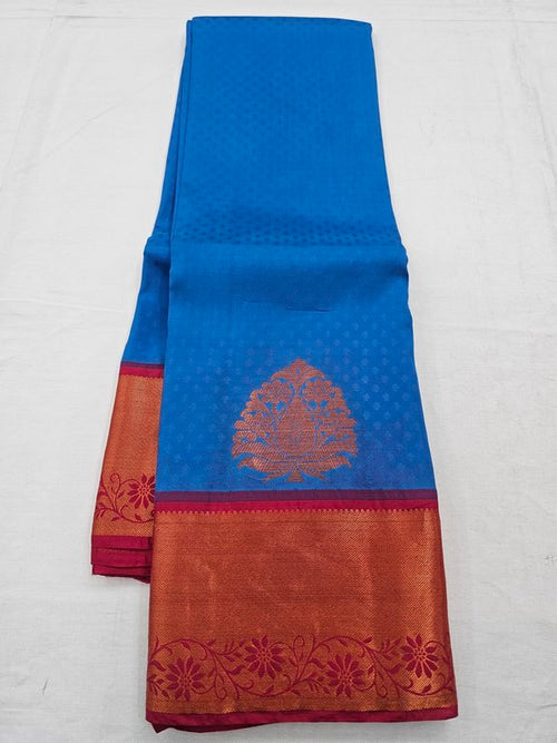Maroon And Light Blue Kanchipuram Pure Silk Saree – Kanchipuram Lakshaya Silks