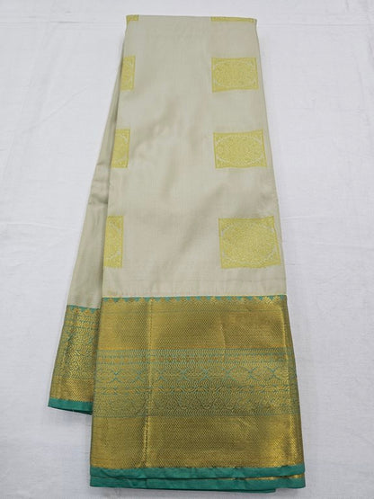 Gold And Blue Kanchipuram Pure Silk Saree With Rich Pallu – Kanchipuram Lakshaya Silks