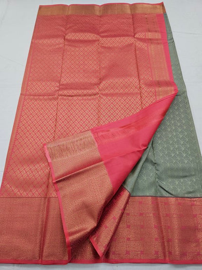 Kanchipuram Blended Elegant Silk Saree 026: Red And Maroon – Kanchipuram Lakshaya Silks