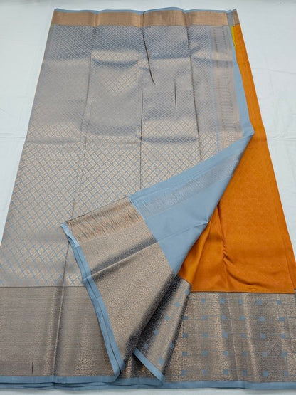 Maroon And Gold Kanchipuram Pure Silk Saree With Floral Buta – Kanchipuram Lakshaya Silks