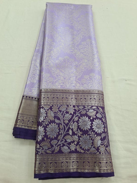 Pastel And Pastel Kanchipuram Pure Silk Saree With Handloom