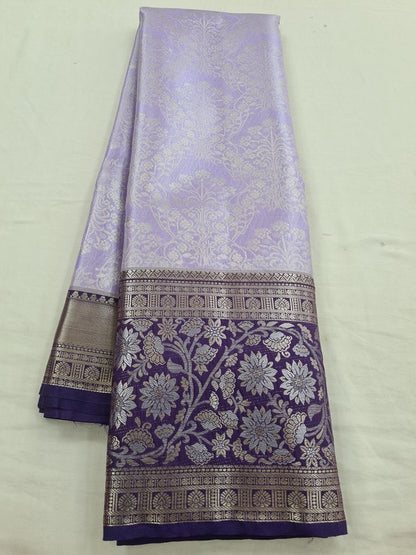 Pastel And Pastel Kanchipuram Pure Silk Saree With Handloom – Kanchipuram Lakshaya Silks