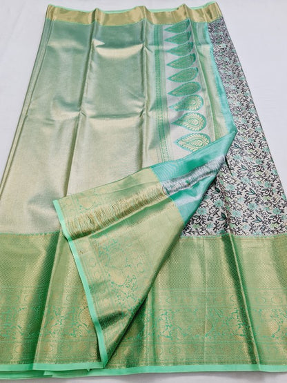 Light Green Kanchipuram Pure Silk Sarees