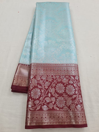Pastel And Pastel Kanchipuram Pure Silk Saree With Handloom 008 – Kanchipuram Lakshaya Silks