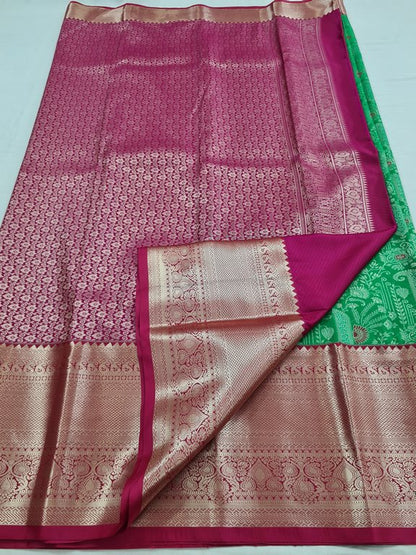 Teal And Red Kanchipuram Pure Silk Sarees