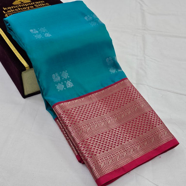 Maroon And Pink Kanchipuram Pure Silk Saree With Kameez Pallu
