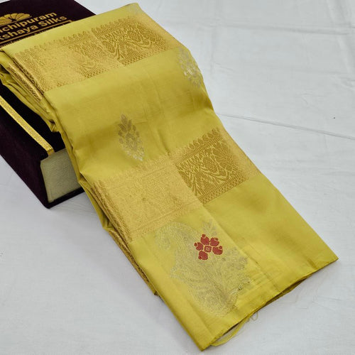 Gold And Yellow Kanchipuram Pure Silk Saree 008 – Kanchipuram Lakshaya Silks