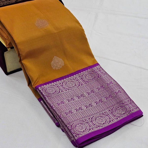 Purple And Purple Kanchipuram Pure Silk Sarees