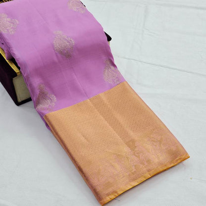 Mauve And Gold Kanchipuram Pure Silk Sarees – Kanchipuram Lakshaya Silks