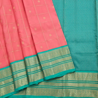 Red And Green Kanchipuram Pure Silk Saree With Gold Zari Work