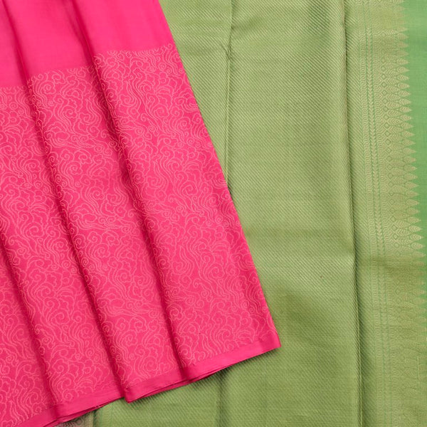 Rose Pink And Rose Pink Kanchipuram Pure Silk Saree With Premium Pure Kanchipuram Fancy