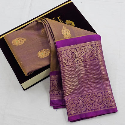 Coffee Brown Kanchipuram Pure Silk Saree – Kanchipuram Lakshaya Silks