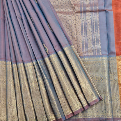 Steel Blue Kanchipuram Pure Silk Sarees – Kanchipuram Lakshaya Silks