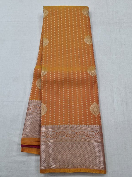 Orange And Gold Kanchipuram Pure Silk Sarees