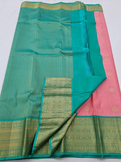 Kanchipuram Pure Silk Saree 010 Pink And Green – Kanchipuram Lakshaya Silks