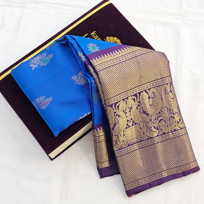Royal Blue And Royal Blue Kanchipuram Pure Silk Saree With Premium Pure Kanchipuram Silk – Kanchipuram Lakshaya Silks