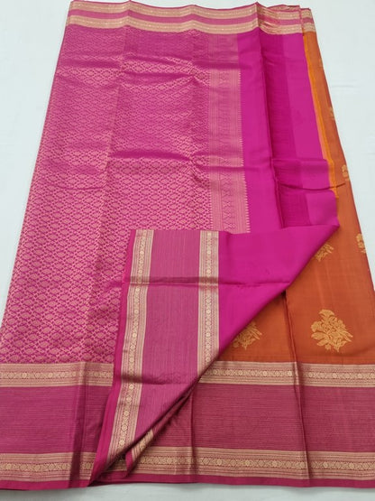 Rani Pink And Rani Pink Kanchipuram Pure Silk Saree With Kanchipuram Pure Soft Silk – Kanchipuram Lakshaya Silks