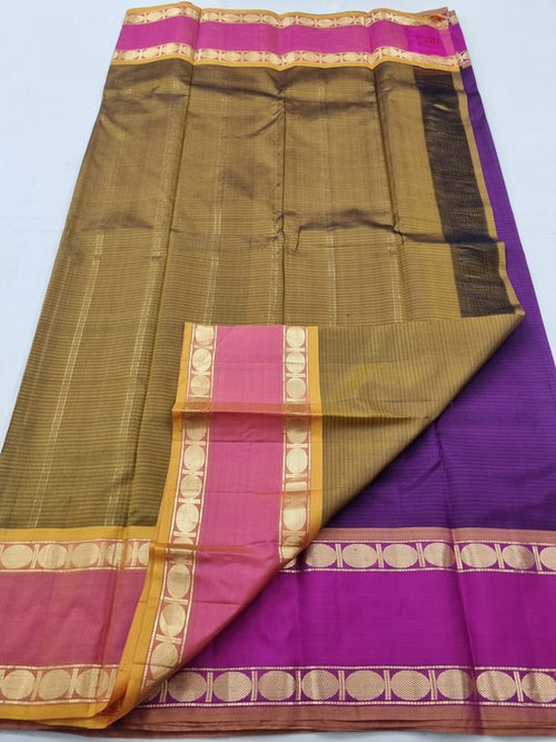 Olive Brown Kanchipuram Pure Silk Sarees – Kanchipuram Lakshaya Silks
